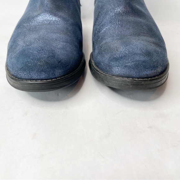 Mephisto Soria 1 Studded Blue Metallic Nubuck Leather Ankle Bootie Size 9 - Picture 8 of 13